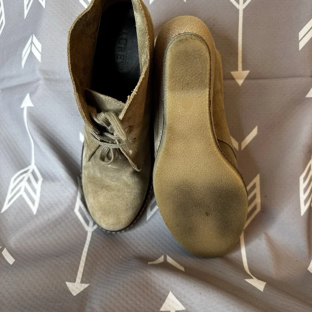 J. Crew Women's‎ Suede Leather McAllister Wedge Boots Sz 7 Sand Lace Up EUC $199